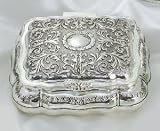 SILVER JEWELERY BOX - SILVER PLATED DESIGNED JEWELERY BOX