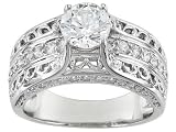 2.76CTW BELLA LUCE WHITE DIAMOND SIMULANT PLATINUM OVER STERLING SILVER RING