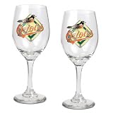 Baltimore Orioles Primary Logo 2 Piece Wine Glass Set
