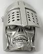 Skull with Moveable Helmet Pewter Belt Buckle