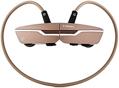 ZONOKI B97 Bluetooth Headphone Outdoor Sport Music Neckband Wireless Stereo Audio Headset for Apple iPhone Samsung Galaxy All Bluetooth Enabled Device (Golden)