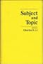 Subject and Topic