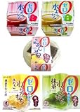 「ゼロカロリースイーツ　３５個セット（水ようかん［こし・抹茶］各７個、わらびもち［きなこ・抹茶］各７個、黒糖あんみつ７個）」の画像