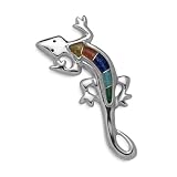 Bright Southwestern Lizard Mosaic Inlay Pin