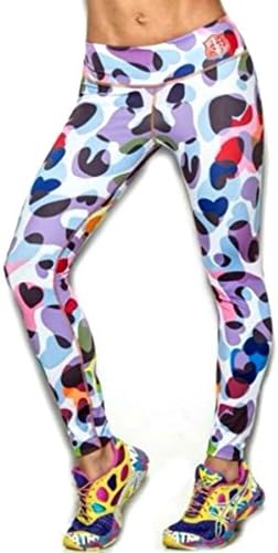 Purple and White Leggings Womens Yoga Pants Compression Tights