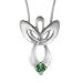 Sterling Silver Guardian Angel Pendant with May title=