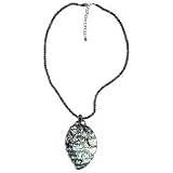 Sterling Silver Paua Shell Pendant, 16-18
