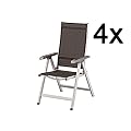4xKettler Basic Plus Klappsessel silber/anthrazit, Gestell silber, Textilene anthrazit