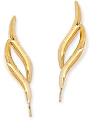 The Ear Pin Sterling Silver Classic Double Curves Polished Bright Earrings