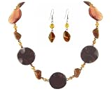 Necklace - N328 - Asst Semi Precious Gemstones + Matching Earrings