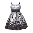 Rare Editions Girls 7-16 Ivory Black Burnout Dot Dress