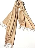 Pashmina Cashmere Silk Shawl Wrap Scarf for Women in Cafe' Aulait 36
