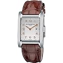 Baume & Mercier Men's 10018 Silver Dial Brown Leather Strap Watch