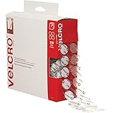 VELCRO Brand Sticky Back 3/4-Inch Coins, 200 Sets, Clear (91825)
