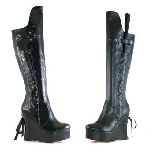 475-SADIE, Womens 4.5" Wedge Heel Knee Boot With Whip by Ellie Shoes