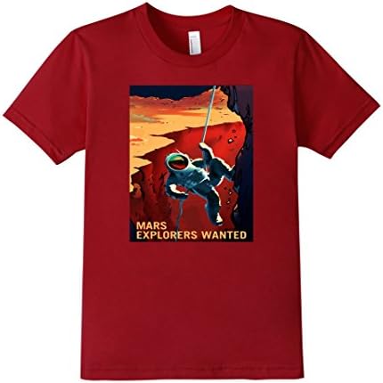 Kids Mars Explorers Wanted Tee Shirt     NASA JPL Poster 10 Cranberry