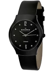 Skagen Womens 817SBLBC Quartz Ceramic Black Dial Watch