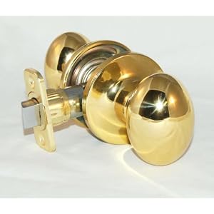 Strathmere Egg Shape Polished Brass Passage Doorknob CS by 