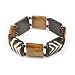 Bone, Glass and Silver Plated Brown Elastic Bracelet-Stripes Design Hakuna Matata Elastic ...