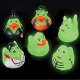 Mini Glow in the Dark Halloween Rubber Ducks - Set of 24 Duckies/Duckie/Ducky