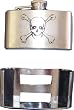 Mens "Skull and Crossbones" Liquor Flask Metal Belt Buckle
