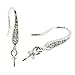 2 pcs Rhodium on .925 Sterling Silver Cz Crystal Earring Connector French Hook Earwires w/3mm Pearl Cup f/Half Drilled Pearl/Stone/Findings/Bright