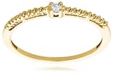 10k Yellow Gold Diamond Twist Promise Ring (.033 cttw, I-J Color, I3 Clarity), Size 5