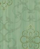Mint Medallion Scroll Wallpaper
