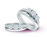 14K White Gold Diamond Wedding Set - GH I1 - 0.75 Ct. to 1.50 Ct.