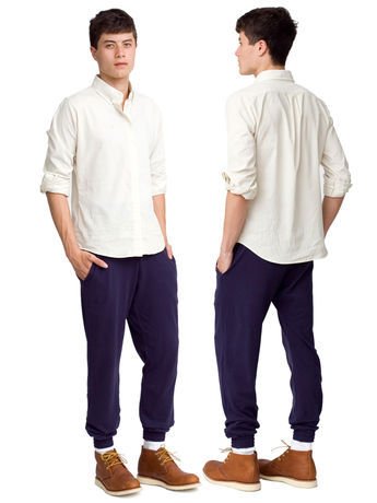 American Apparel Men's Jumper Pant Small-Navy PiquÃ©
