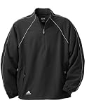 Adidas Mens ClimaProof 1/4 Zip Long Sleeve Piped Wind Shirt in Black/White: X-Large