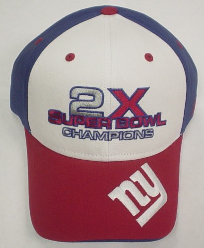 Nfl New York Giants 2x Super Bowl Champions Velcro Strap Reebok Hat