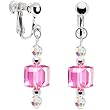 Handcrafted Sterling Crystal Rose Elegance Clip Earrings
