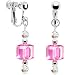 Handcrafted Sterling Crystal Rose Elegance Clip Earrings