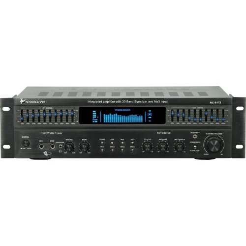 Timon Watts Technical Pro RXB113 Receiver, Integrated 1500 Watt Amplifier with 20 Band