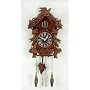 Quartz Cuckoo Clock/ Bird On Top Of Wooden Case/ Large