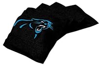 NFL Carolina Panthers Regulation Duckcloth Bean Bags (4 Pack), 16 oz, Black
