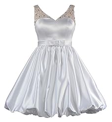 V-neck Satin 2015 Beaded Sleeveless Short Party Dress 