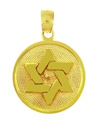 14k Gold The Magen David with Disc Charm