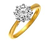 Hollywood 18 ct Gold Ladies Solitaire Engagement Diamond Ring Brilliant Cut 1.75 Carat KLM-I2