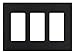 Lutron Claro 3 Gang Decorator/Rocker Wallplate, Satin, Midnight (1-Pack) | SC-3-MN