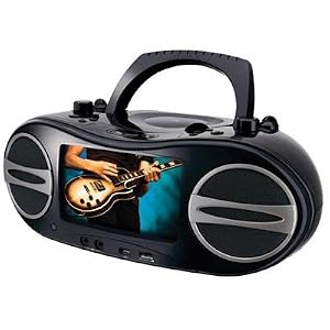 GPX BD707B Portable DVD CD Player with 7-Inch LCD Screen for Movies and Karaoke (Black) by GPX