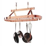 3 Foot Hanging Oval Copper Pot Rack by Enclume