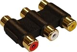 Triple 3x Phono to Triple 3x Phono RCA Adaptor / Coupler / Extender