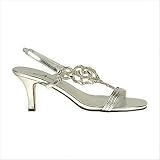 Annie Women's Sadie Evening Dress Sandal,Silver,6.5 M