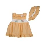 Petit Ami Newborn Girls 2pc Turtle Smocked Dress with Hat