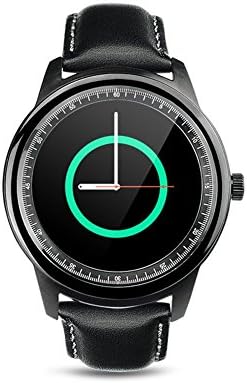 Hubanbei Bluetooth Smart Watch Waterproof Leather Strap Full HD Screen Fitness Tracker (black)