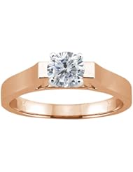 0.50 Ct Princess H/I SI1/SI2 Diamond 14K Rose Gold Solitaire Ring
