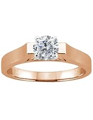 0.50 Ct Princess H/I SI1/SI2 Diamond 18K Rose Gold Solitaire Ring
