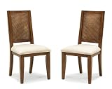 Home Styles Jamaican Bay Upholstered Dining Chair in Soft Mahogany (Set of 2)